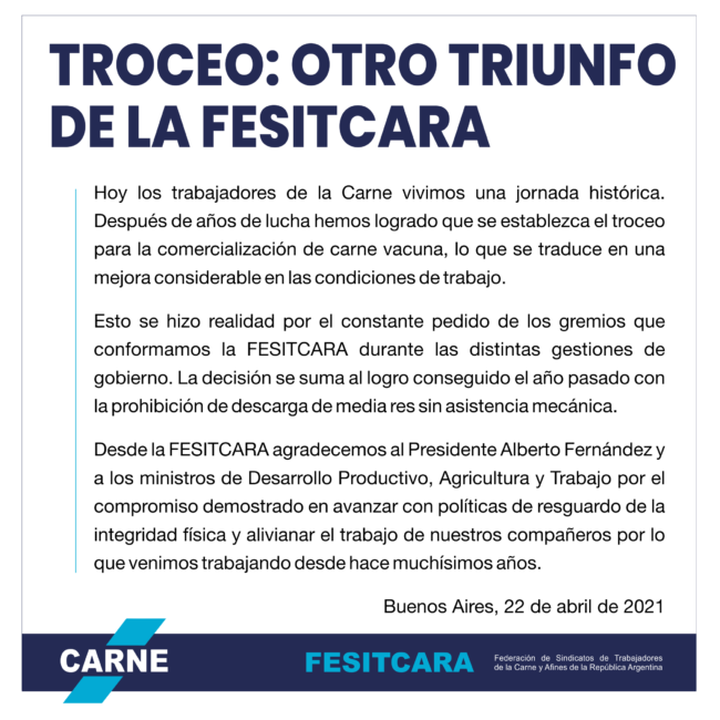 nuevo comunicado fesitcara