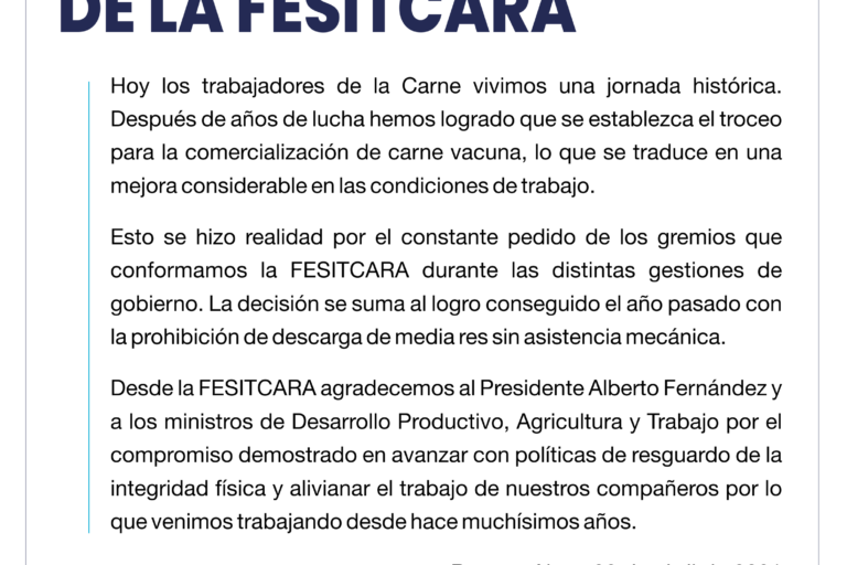 nuevo comunicado fesitcara